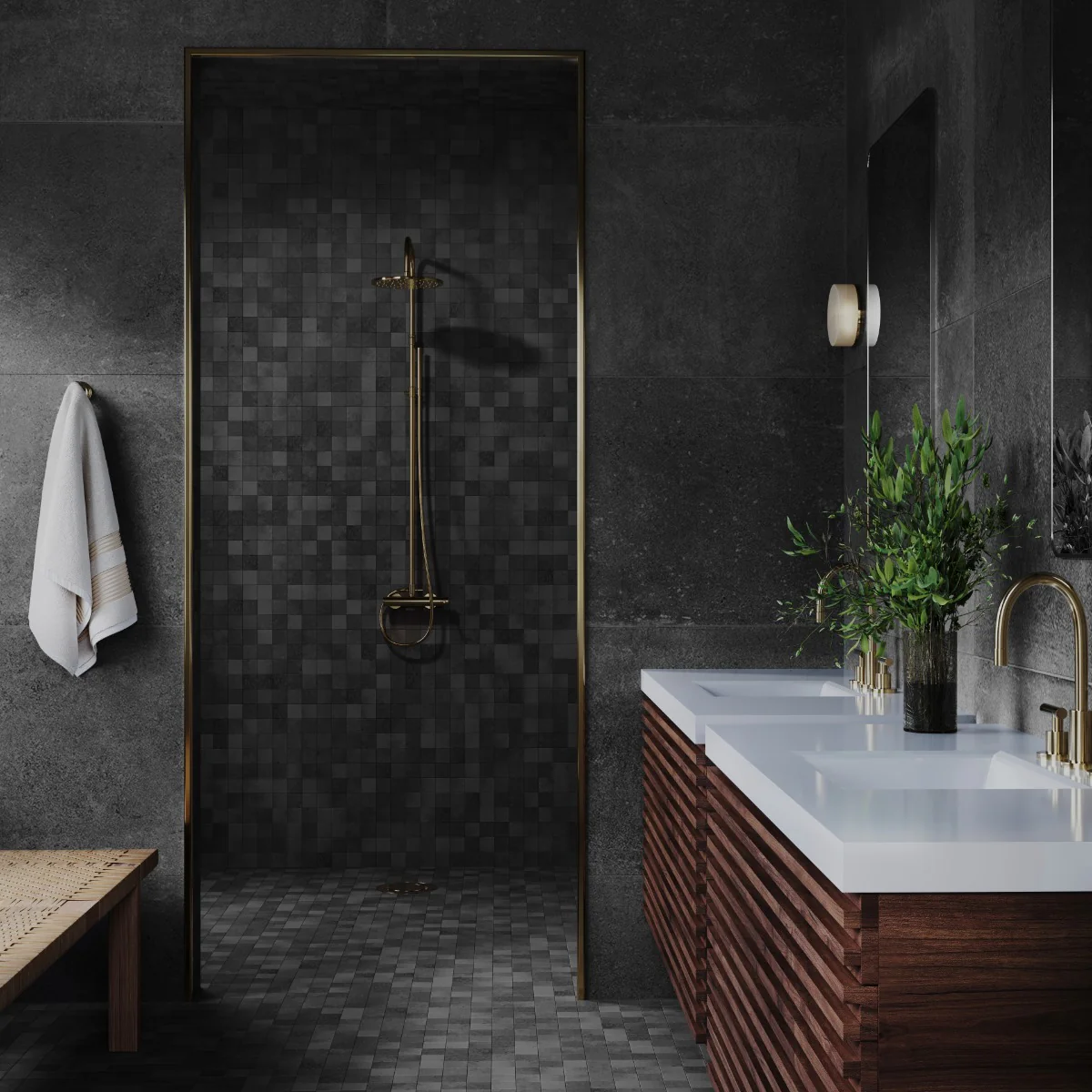 Stoneside Charcoal Gray 36x36 Matte Porcelain Tile - Lux Tile - Image 2