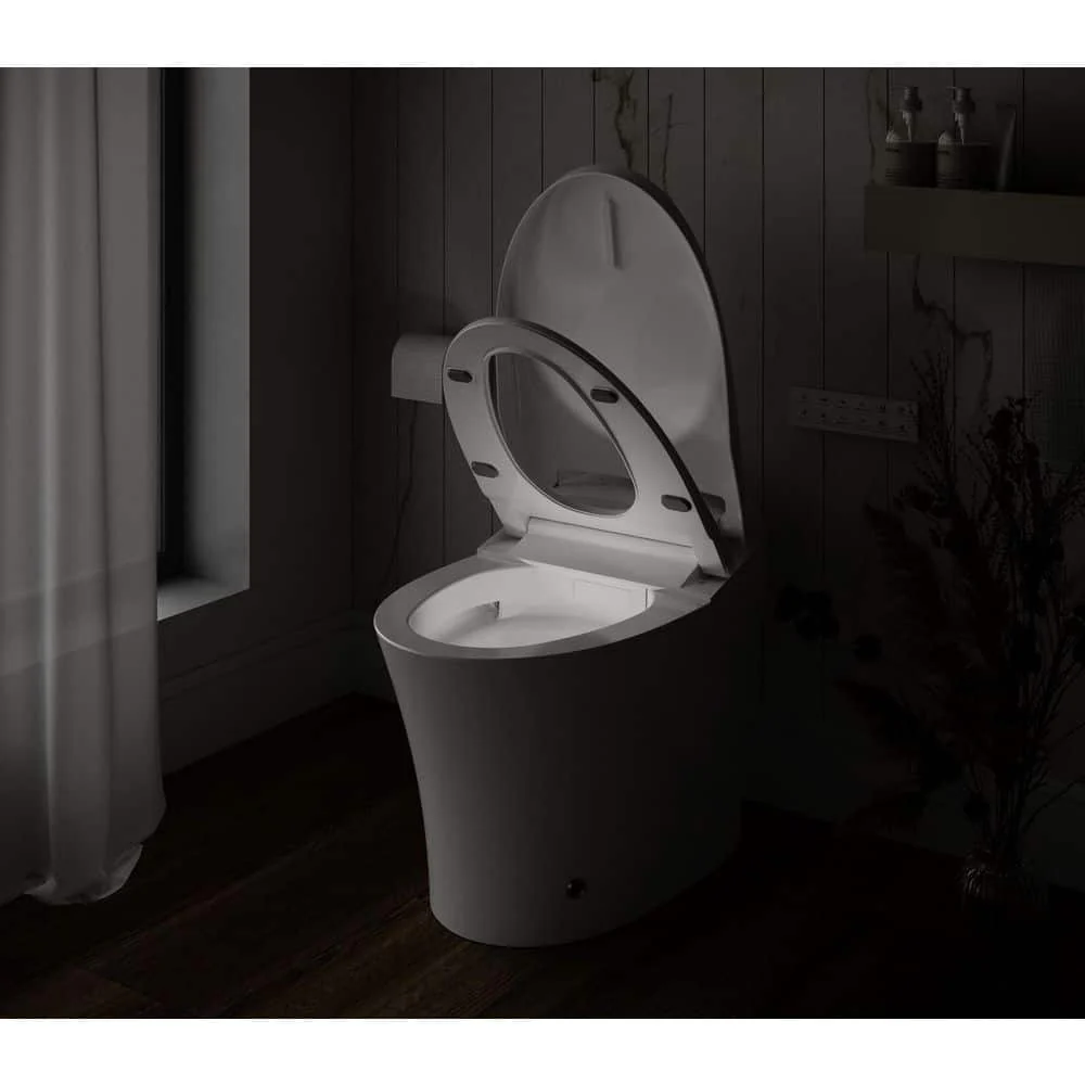 Streamline Tankless Elongated Smart Bidet Toilet in White with UV Sterilizer & Heated Seat - Image 10