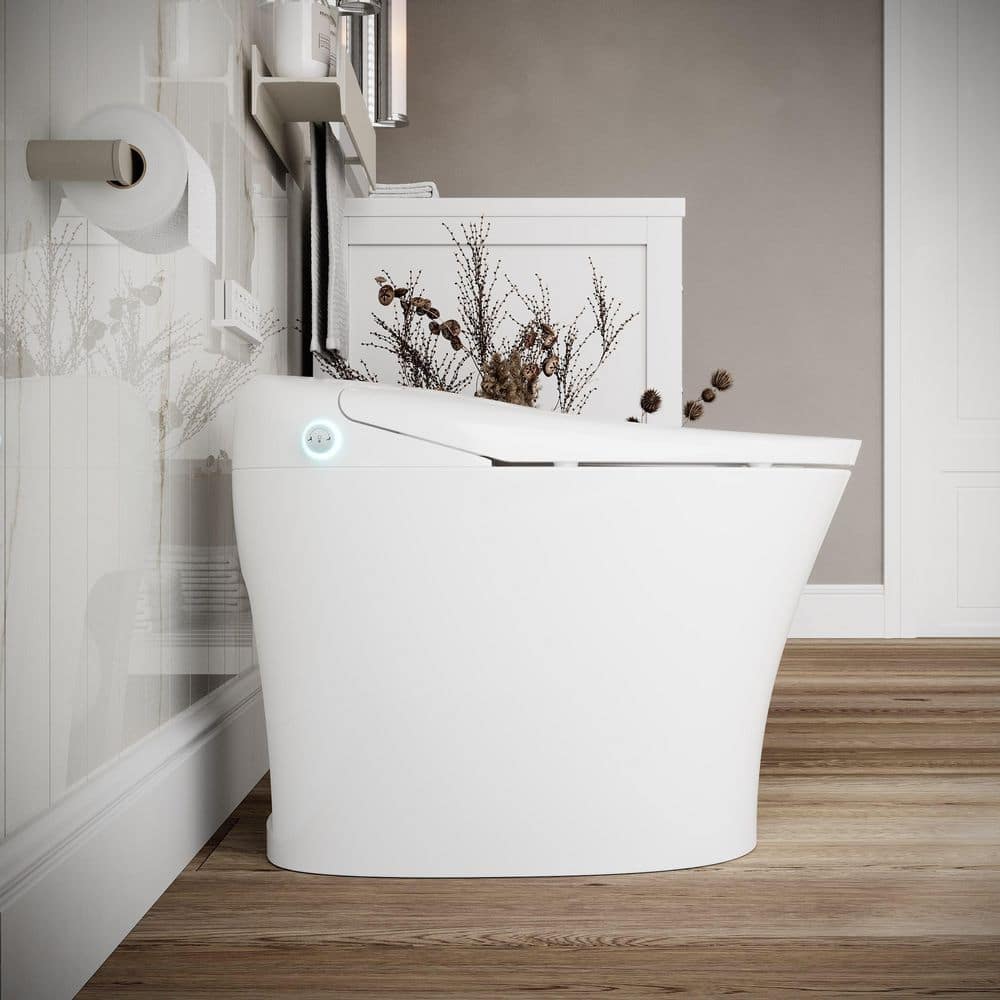 Streamline Tankless Elongated Smart Bidet Toilet in White with UV Sterilizer & Heated Seat - Image 2