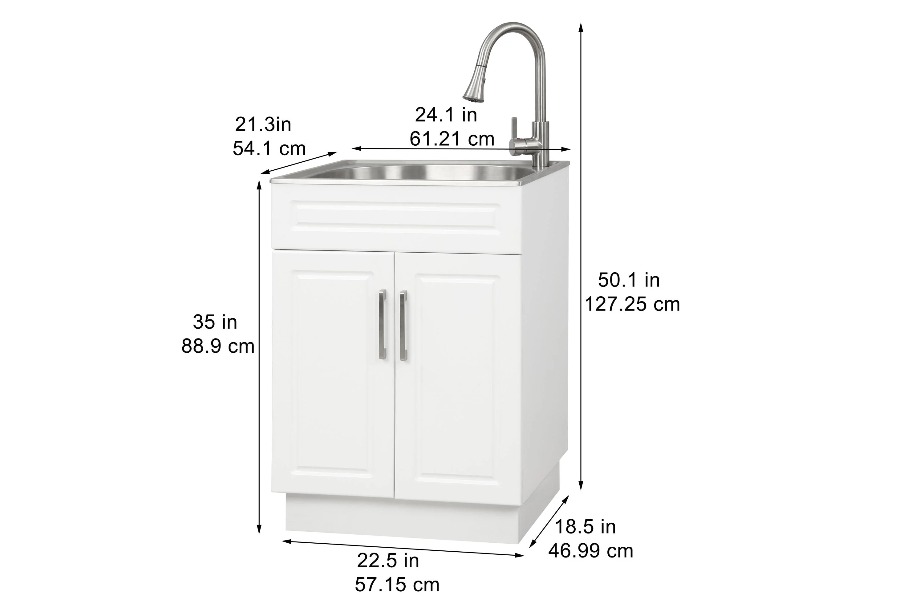 Style Selections 1-Basin Freestanding Utility Tub with Cabinet, Drain & Faucet - Image 14