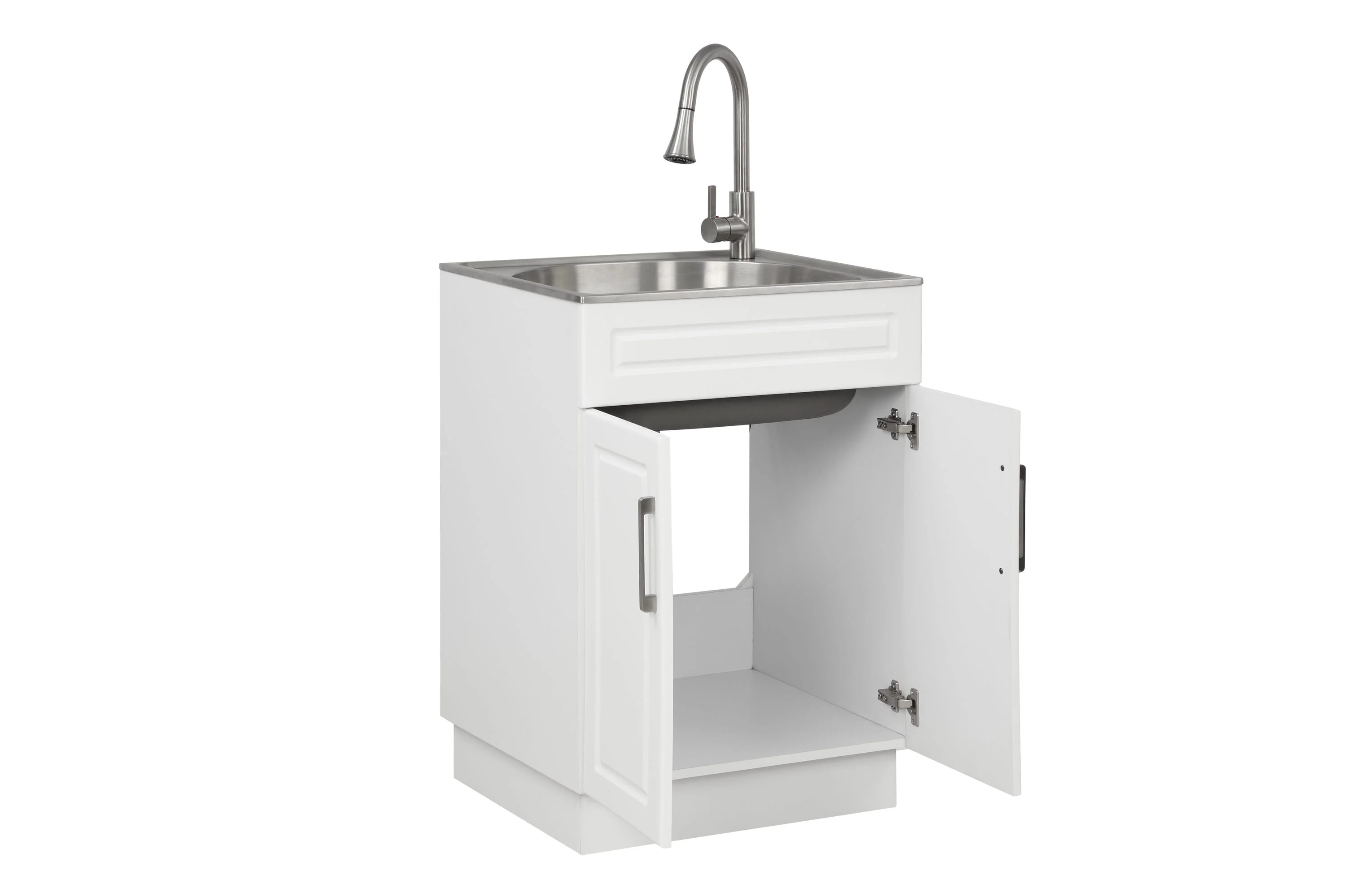 Style Selections 1-Basin Freestanding Utility Tub with Cabinet, Drain & Faucet - Image 7