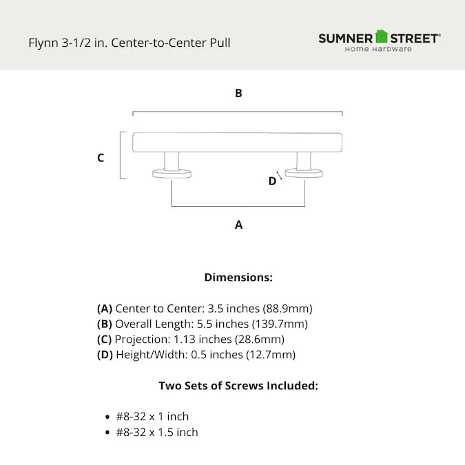 Sumner Street Home Hardware Flynn (89mm) Center to Center Rectangular Bar Drawer Pull - Image 7