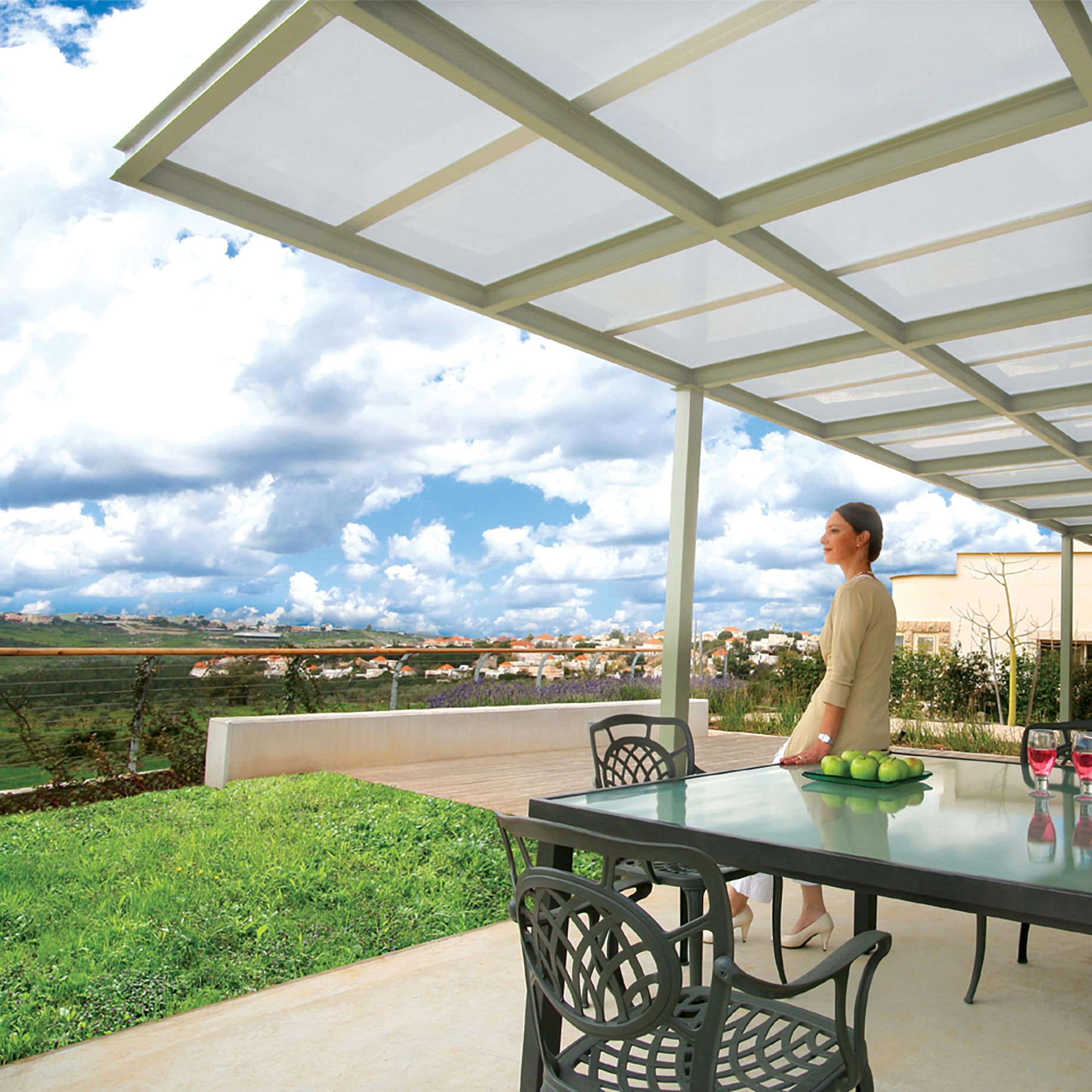 Sunscape 2-ft x 10-ft Corrugated White Opal Polycarbonate Roof Panel - Image 4