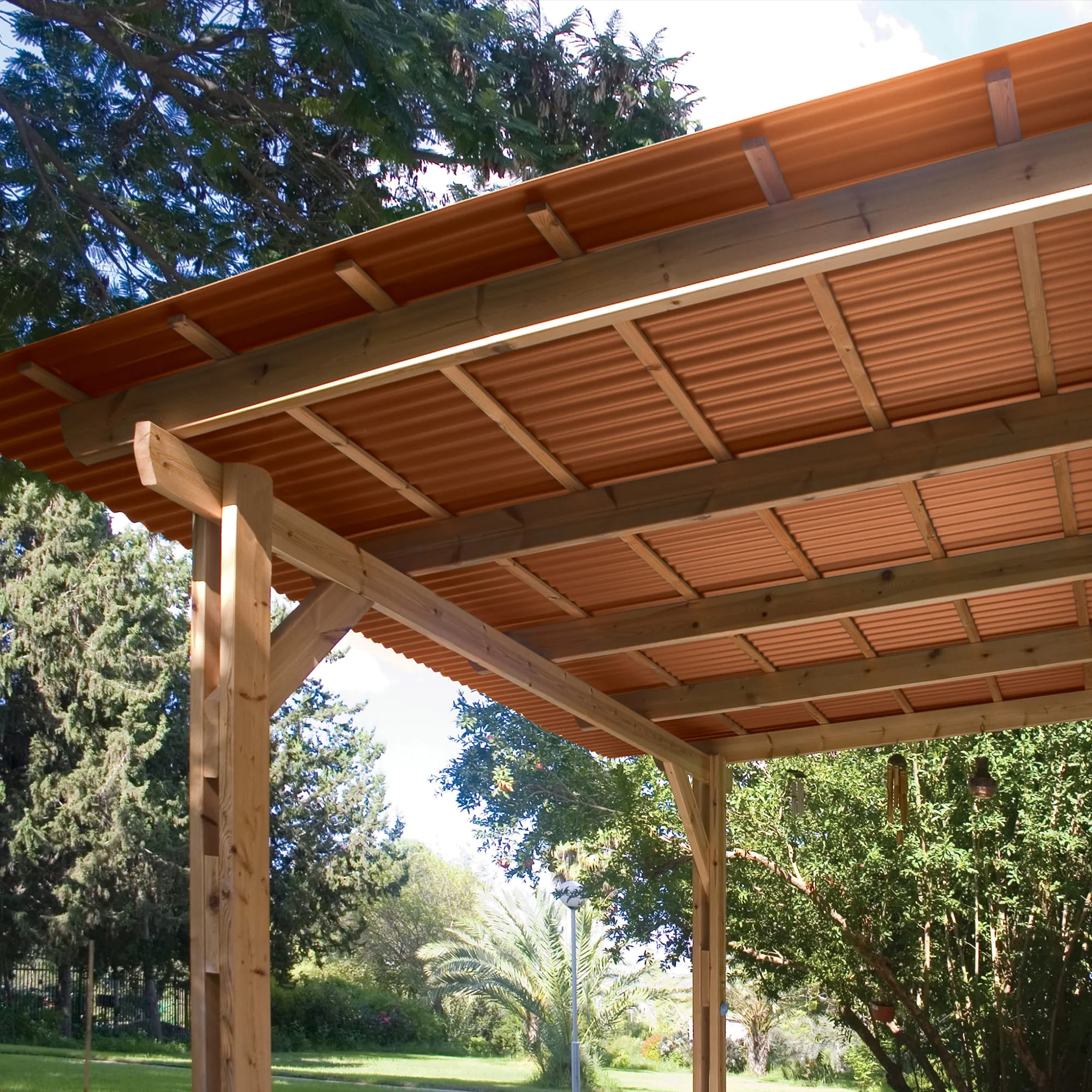 SUNTOP PALRAM 2.2-ft x 6-ft Corrugated Red Brick Polycarbonate Roof Panel, 10-Pack - Image 2