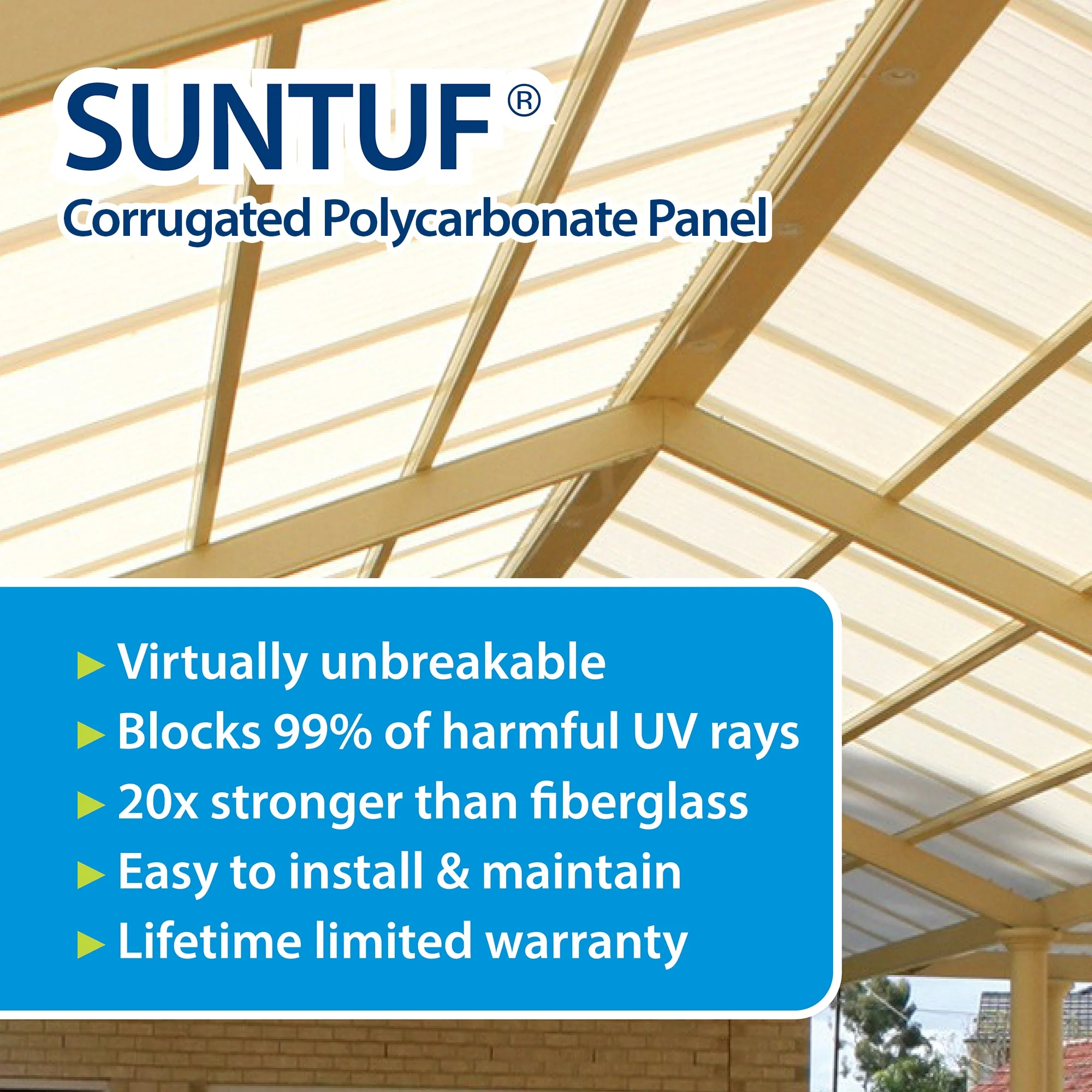 SUNTUF 5-Pack 7-in x 50-in Clear Plastic Roof Panel Ridge Caps - Image 4