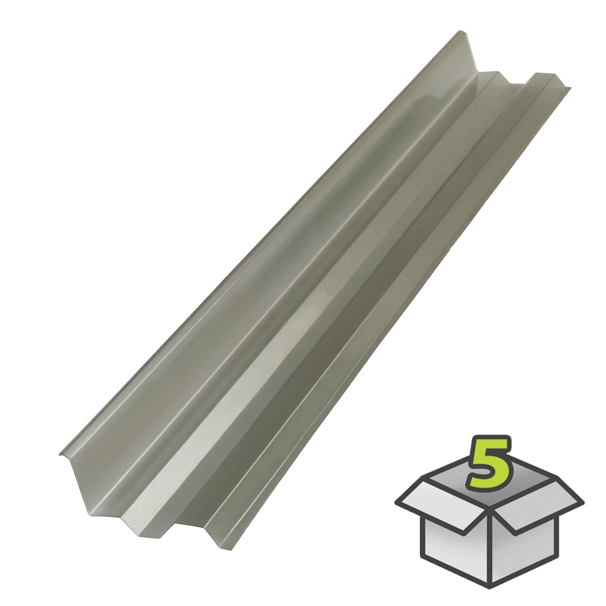 SUNTUF 5-Pack 7-in x 50-in Polycarbonate Roof Panel Ridge Caps, Solar Grey