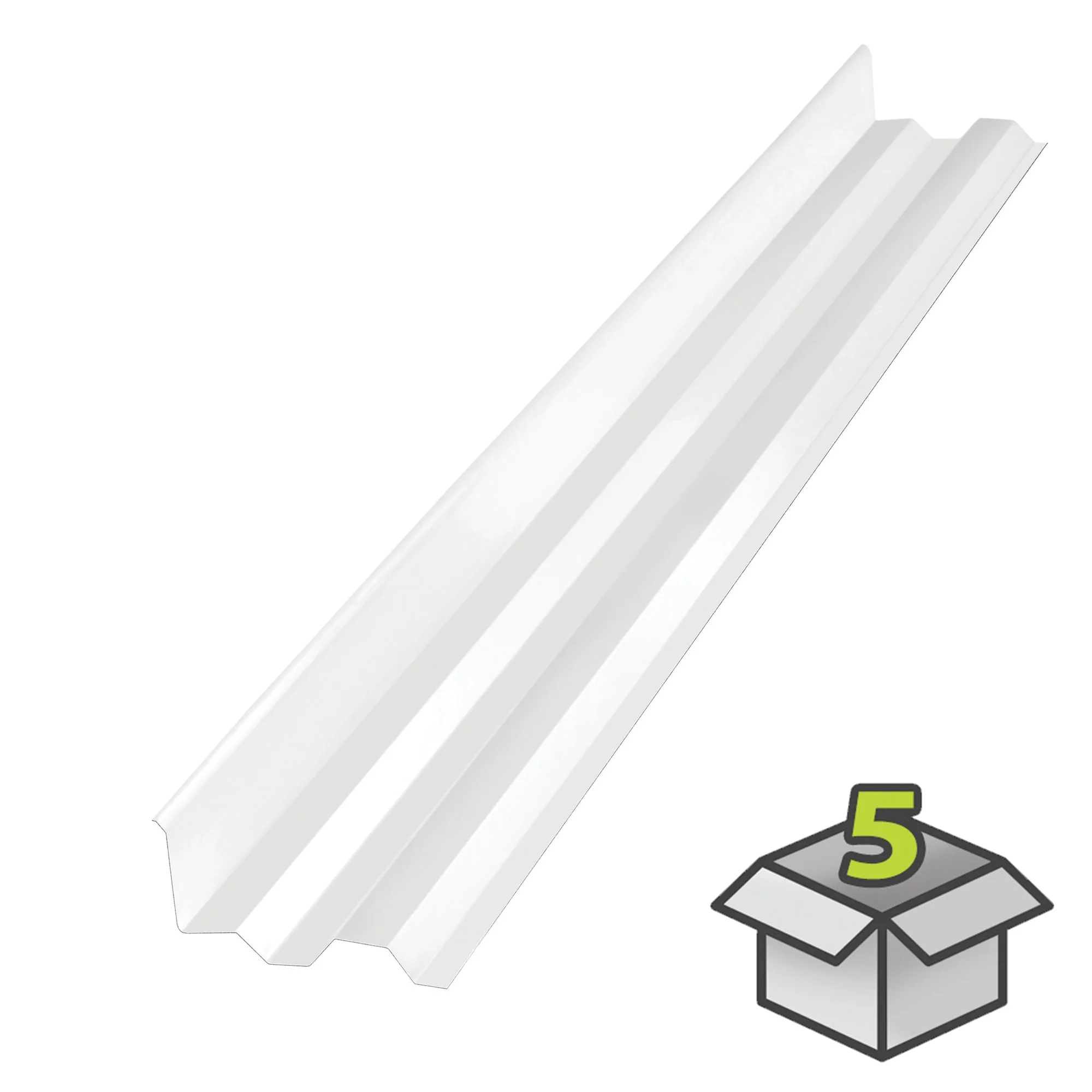 SUNTUF 5-Pack 7-in x 50-in Polycarbonate Roof Panel Ridge Caps - White Opal