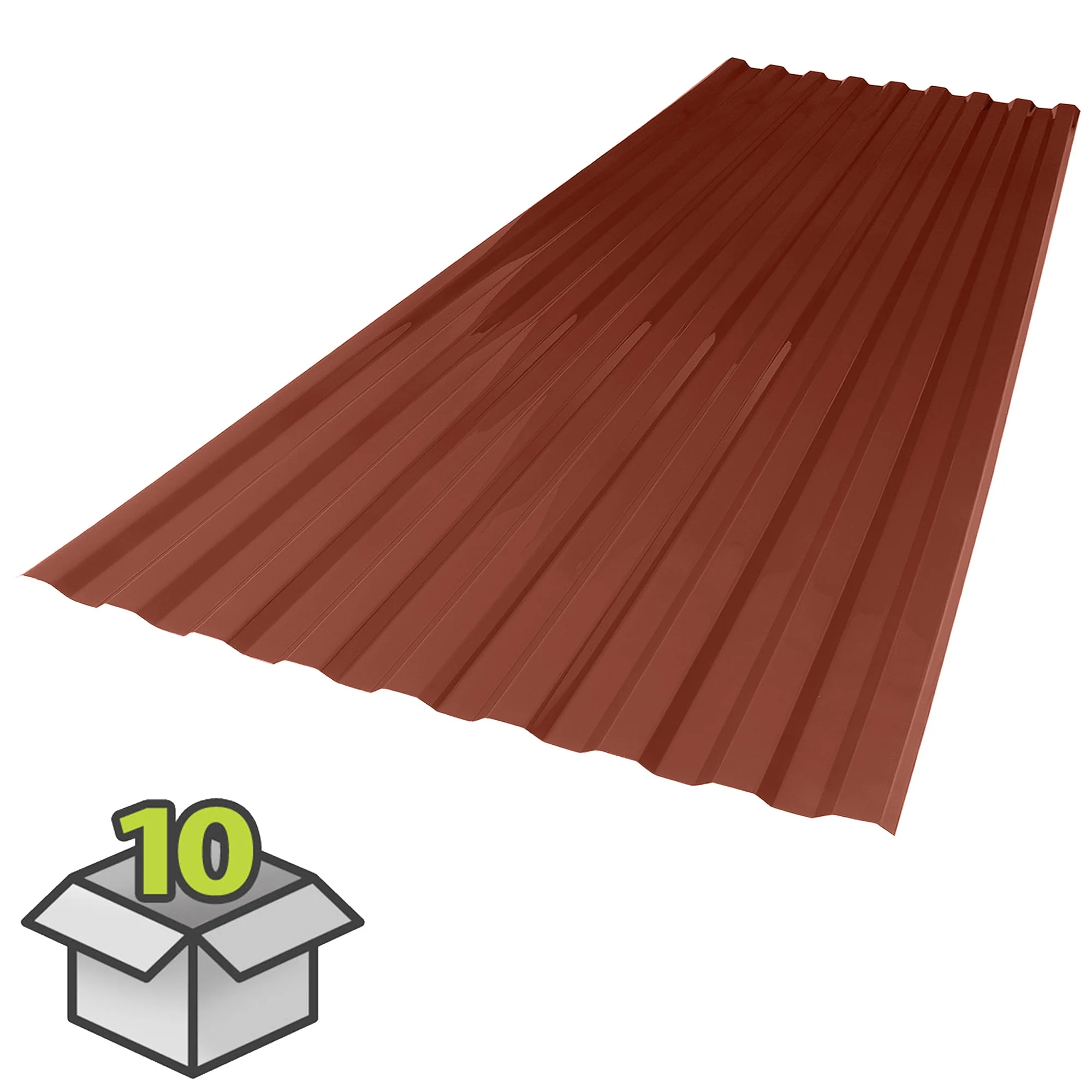 SUNTUF PALRAM 2.2-ft x 6-ft Corrugated Burgundy Polycarbonate Roof Panel, 10-Pack