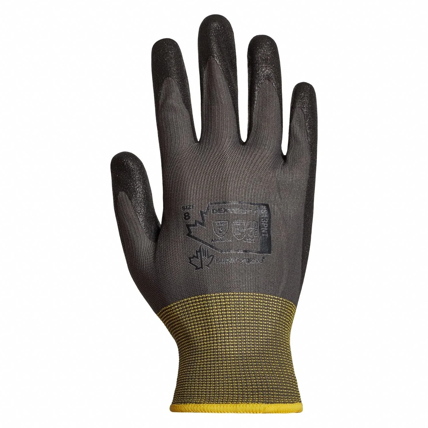 SUPERIOR GLOVE Dexterity S13PNT Microporous Nitrile Coated Gloves, Size M
