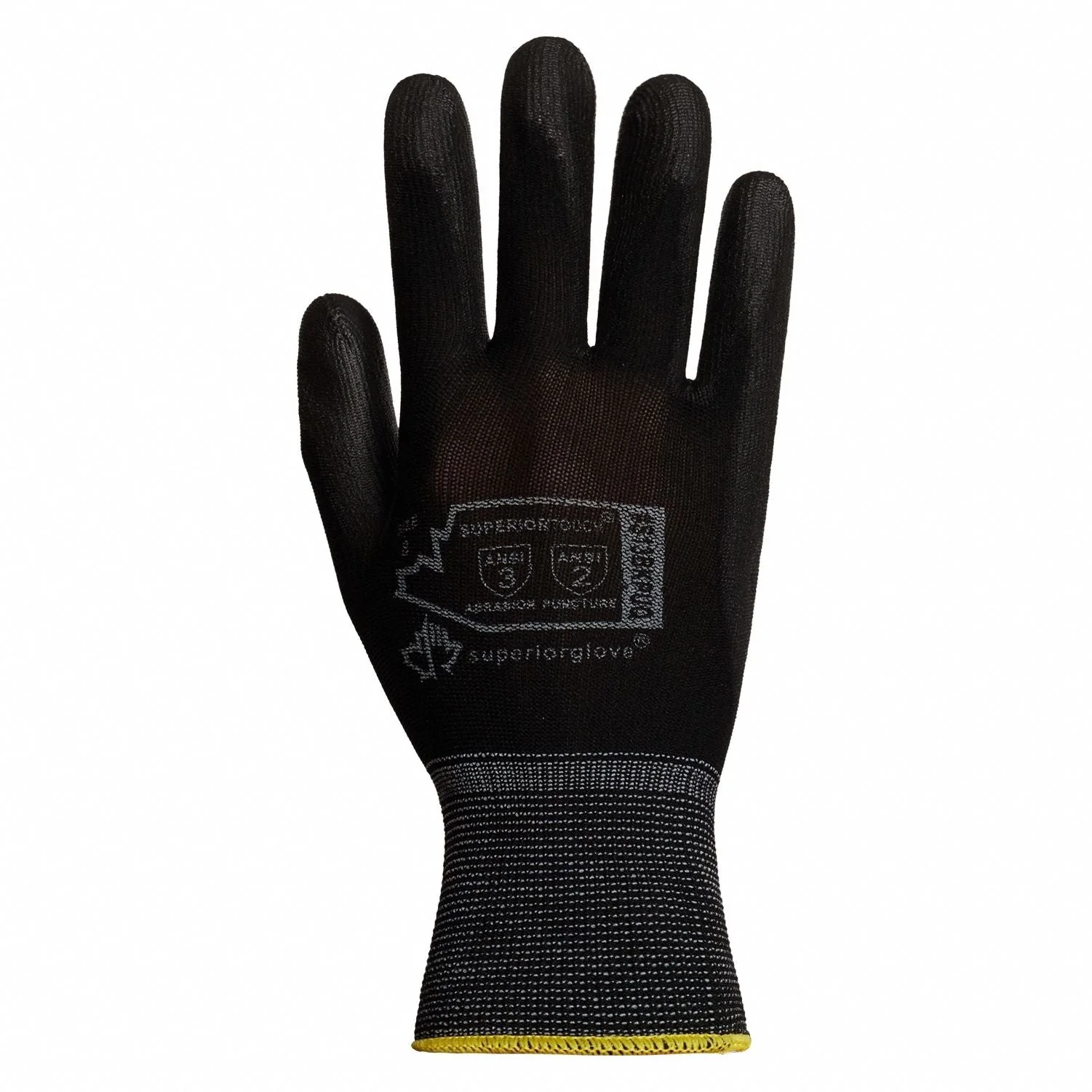 SUPERIOR GLOVE Coated Nylon Gloves L (9) - Smooth Palm Dipped Polyurethane - 12 Pack