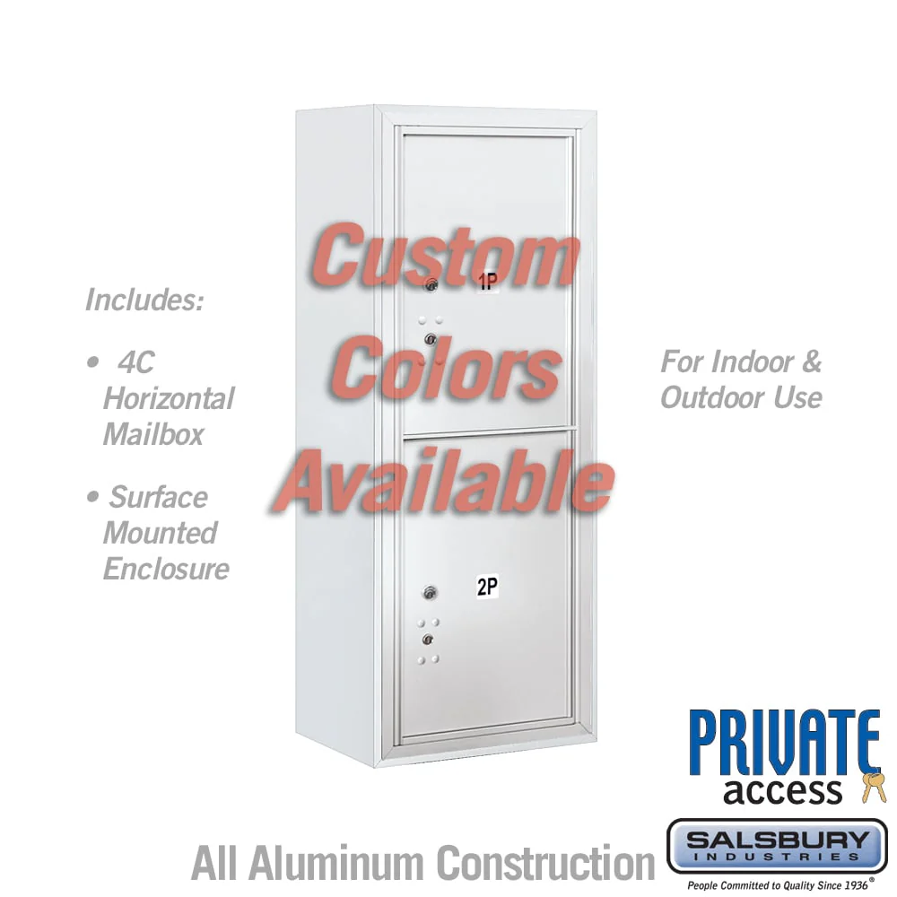 Surface Mounted 4C Horizontal Mailbox Unit - 10 Door High, Custom Color, Private Access