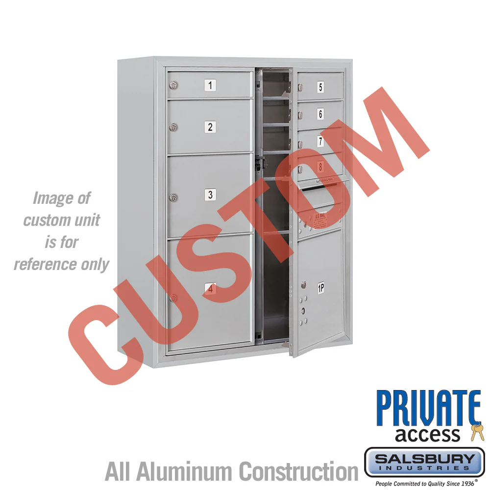 Surface Mounted 4C Horizontal Mailbox Unit - 10 Door High - Double Column - Aluminum - Front Loading - Private Access