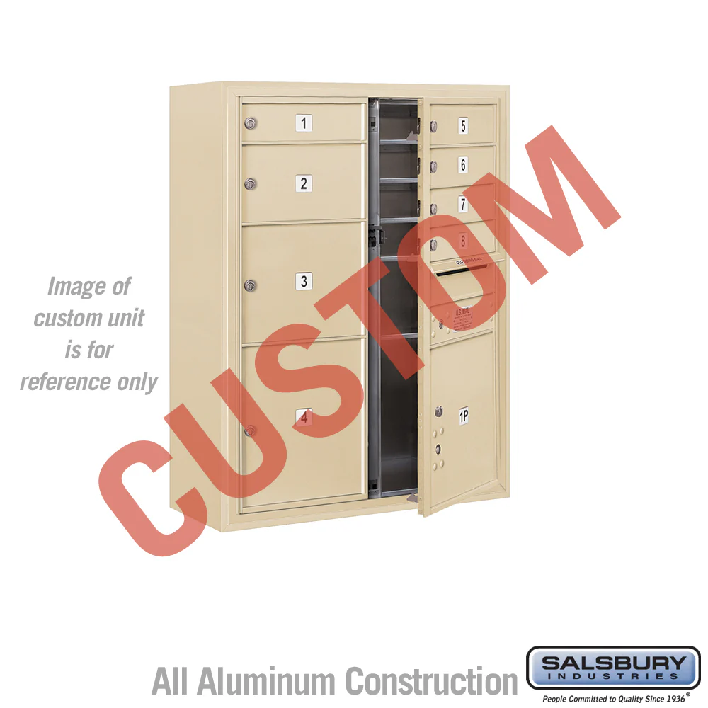 Surface Mounted 4C Horizontal Mailbox Unit - 10 Door High - Double Column - Sandstone - Front Loading - USPS Access