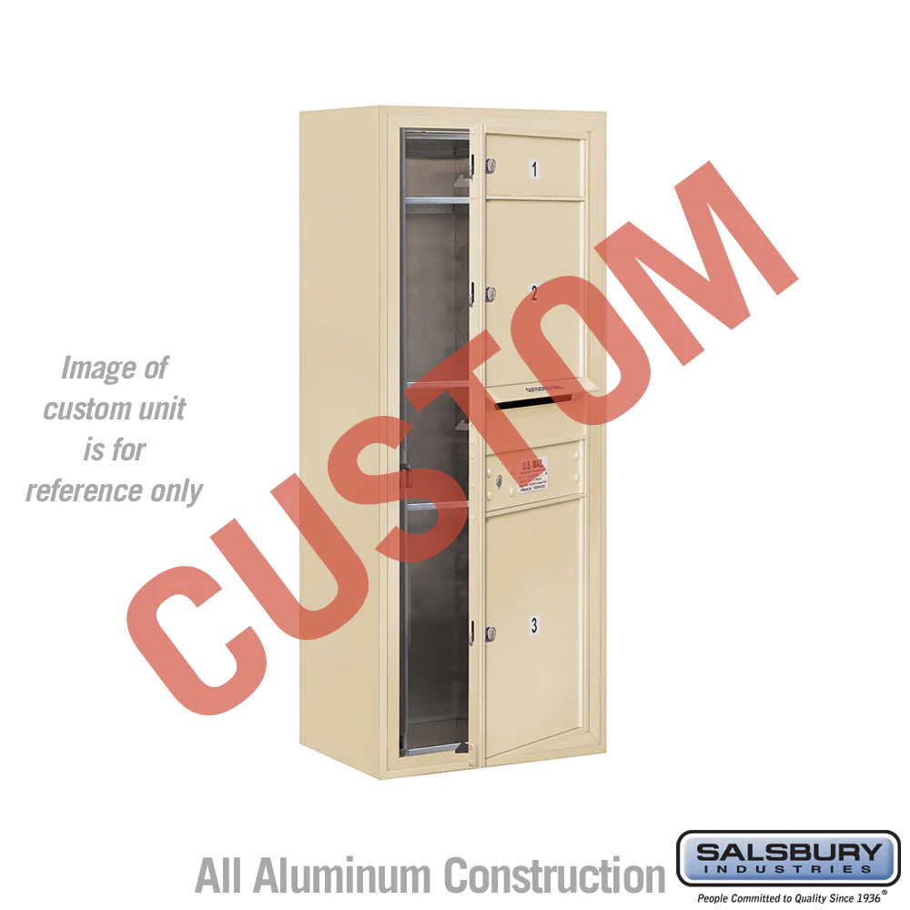 Surface Mounted 4C Horizontal Mailbox Unit - 10 Door High - Sandstone - Front Loading - USPS Access