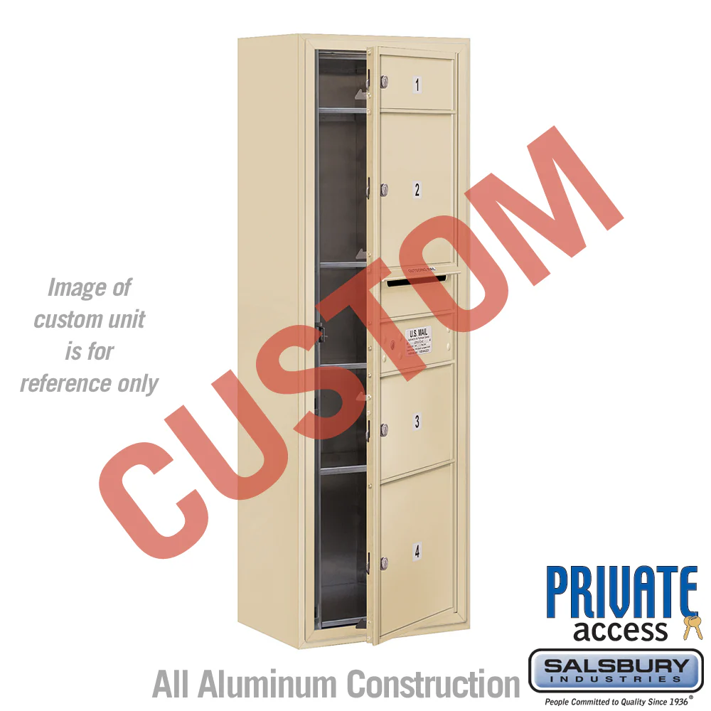 Surface Mounted 4C Horizontal Mailbox Unit - 11 Door High - Sandstone - Front Loading - Private Access