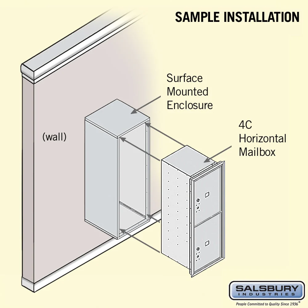 Surface Mounted 4C Horizontal Mailbox Unit - 11 Door High - Single Column - Custom Color - Front Loading - Private Access - Image 4