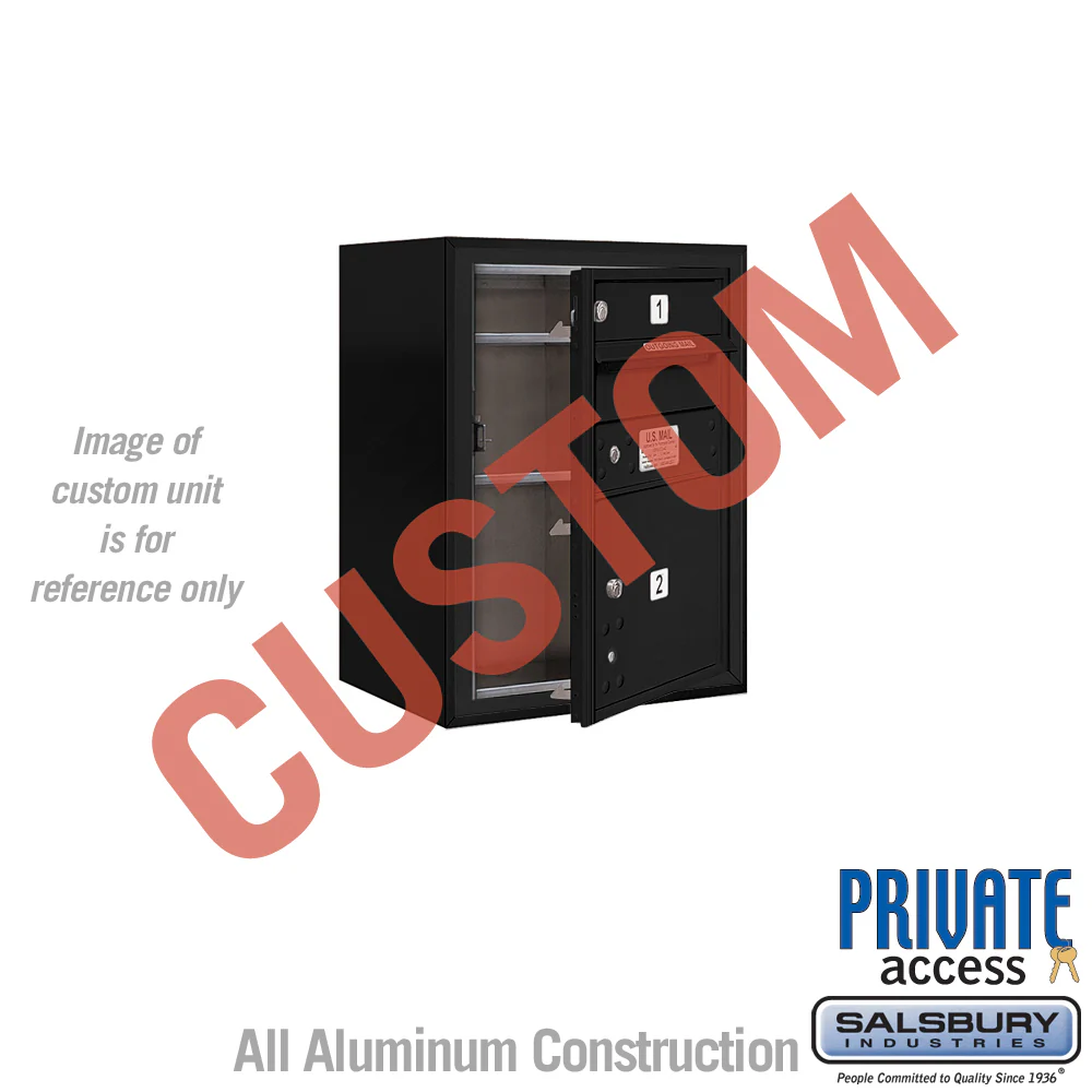 Surface Mounted 4C Horizontal Mailbox Unit - 6 Door High - Black - Front Loading - Private Access