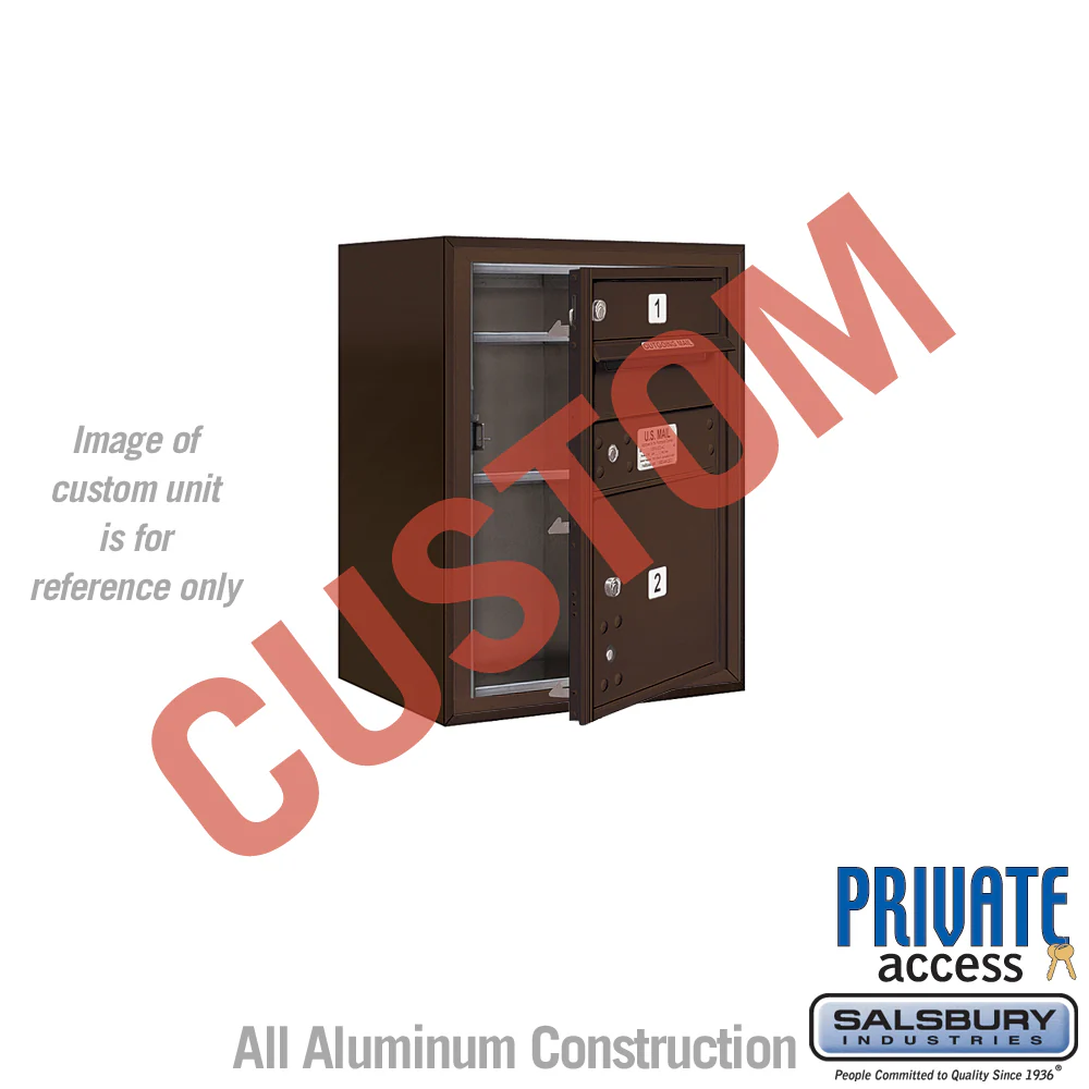 Surface Mounted 4C Horizontal Mailbox Unit - 6 Door High - Bronze - Front Loading - Private Access