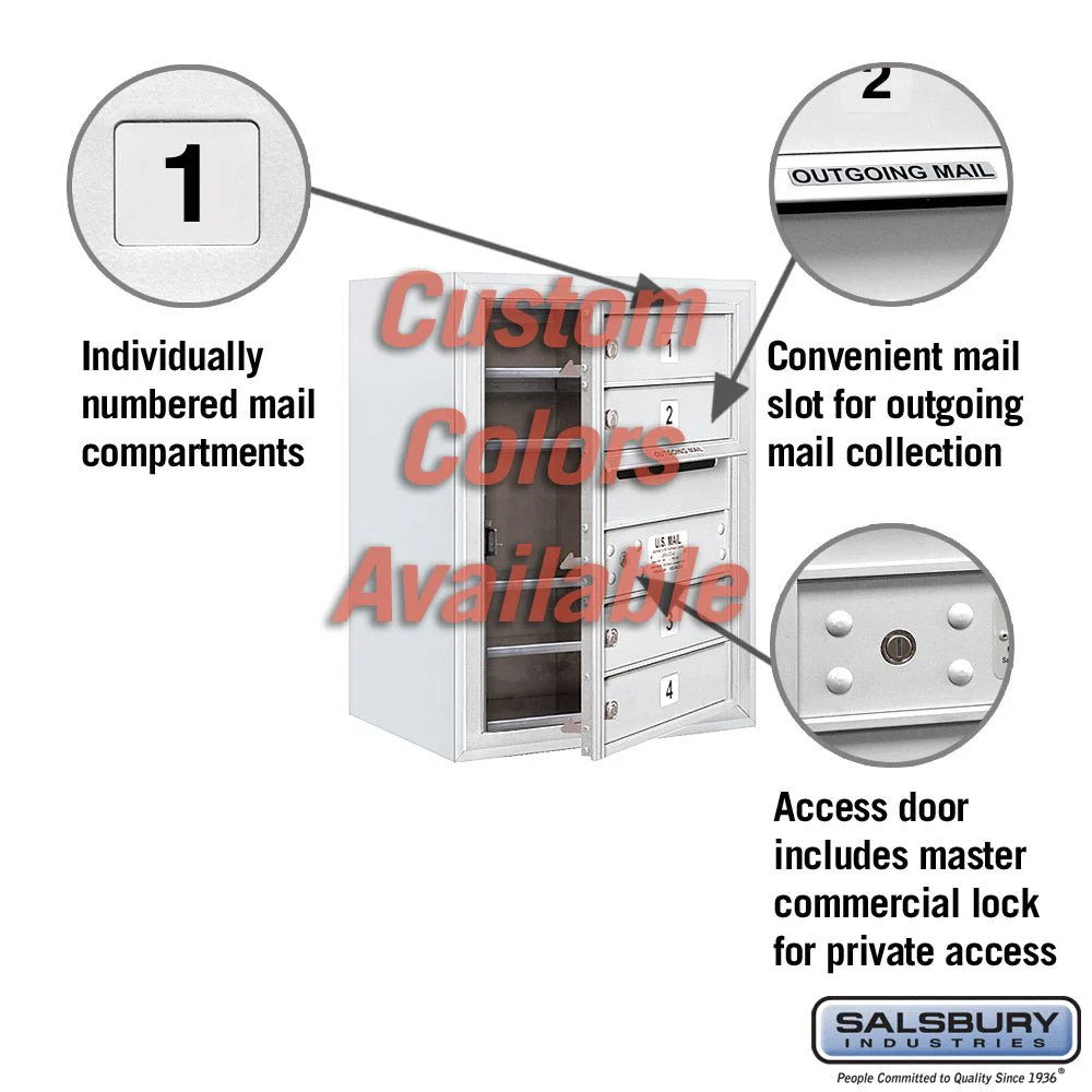 Surface Mounted 4C Horizontal Mailbox Unit - 6 Door High - Custom Color - Front Loading - Private Access - Image 2