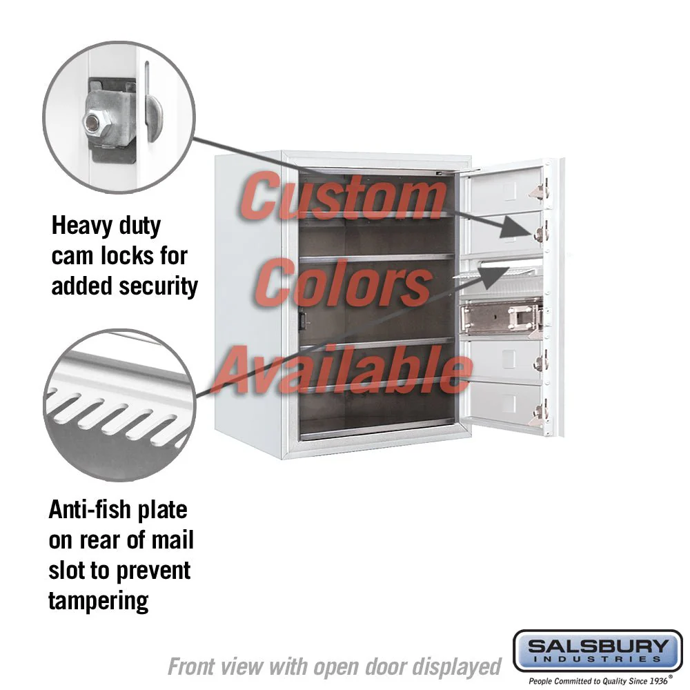 Surface Mounted 4C Horizontal Mailbox Unit - 6 Door High - Custom Color - Front Loading - Private Access - Image 3