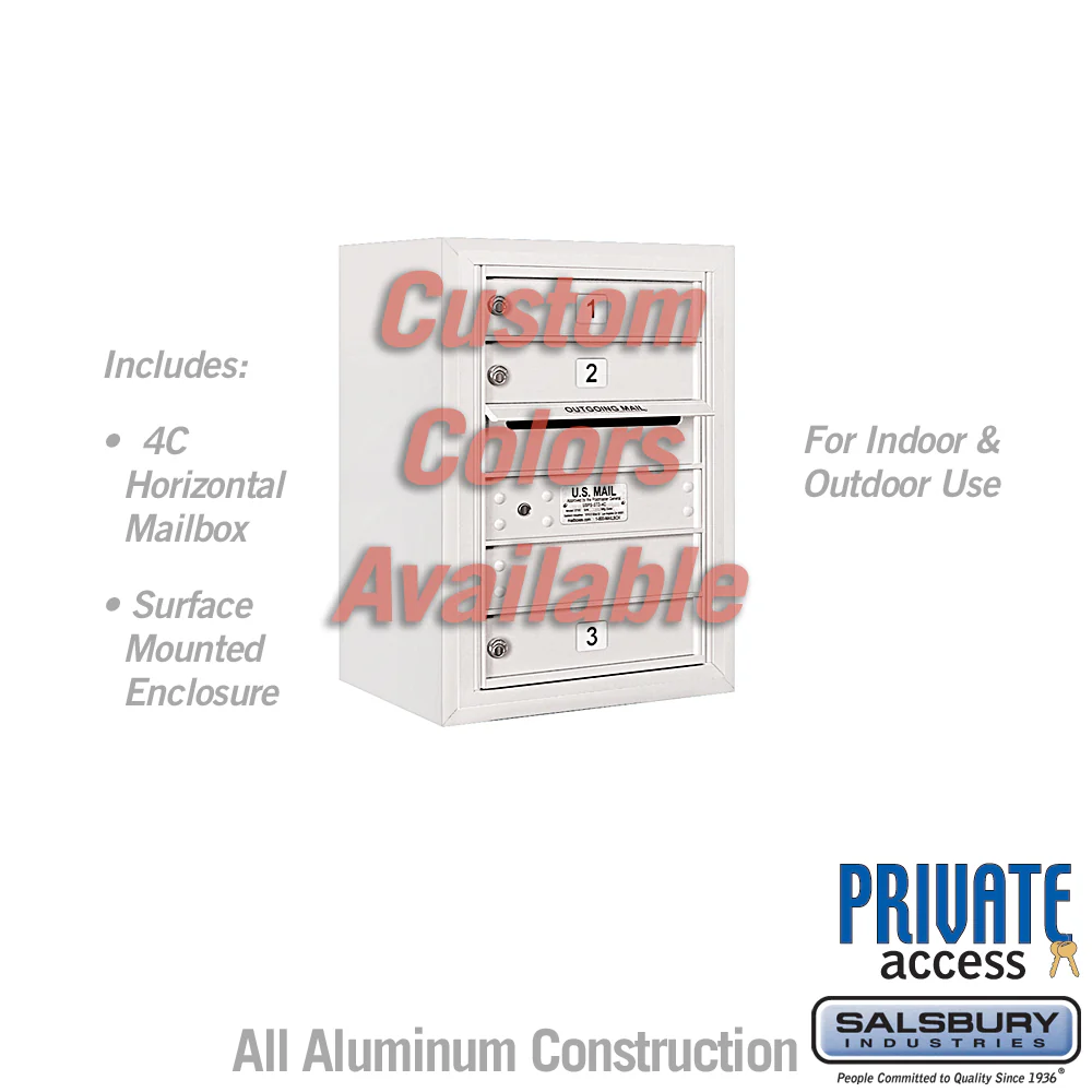 Surface Mounted 4C Horizontal Mailbox Unit - 6 Door High - Custom Color - Front Loading - Private Access - Image 5
