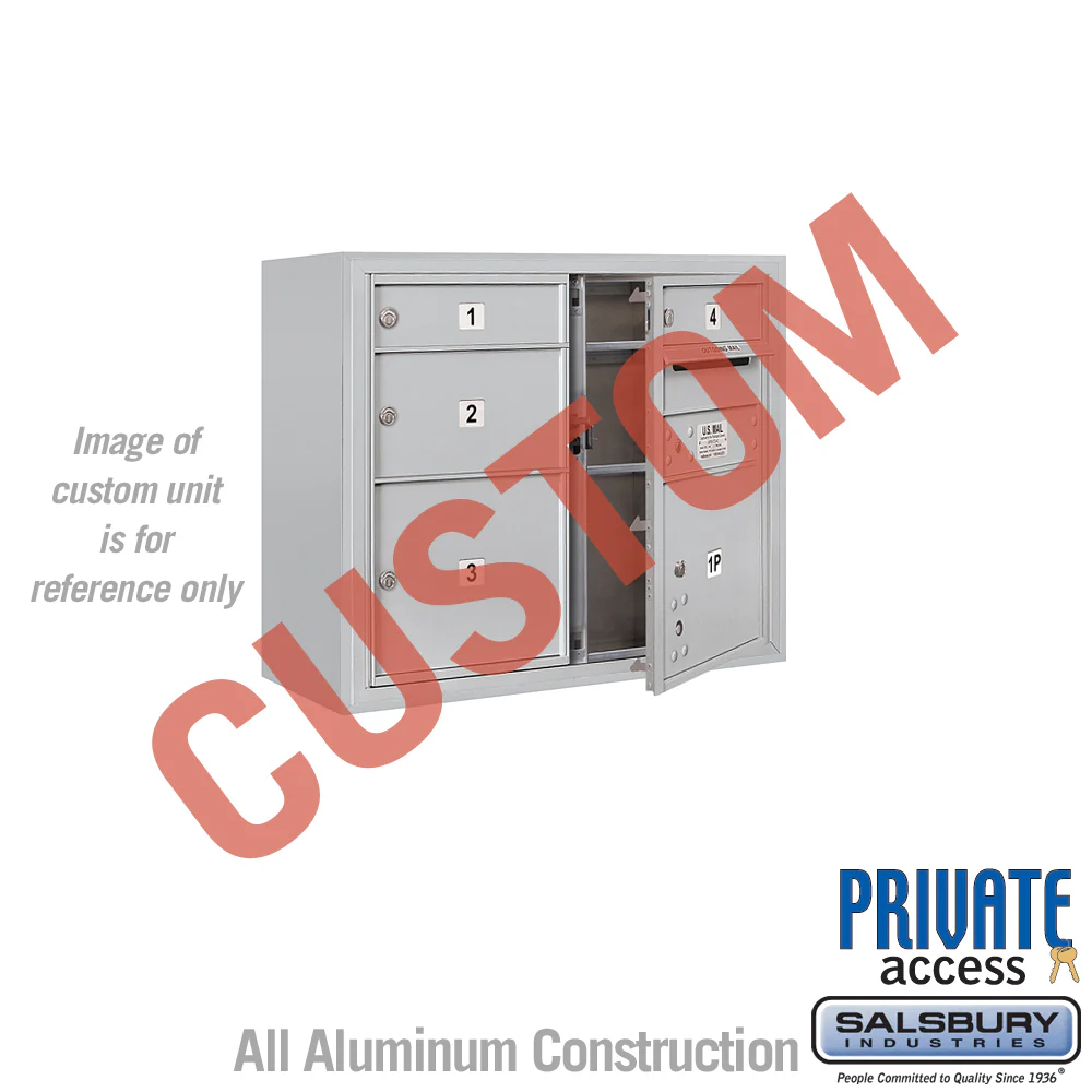Surface Mounted 4C Horizontal Mailbox Unit - 6 Door High - Double Column - Aluminum - Front Loading - Private Access