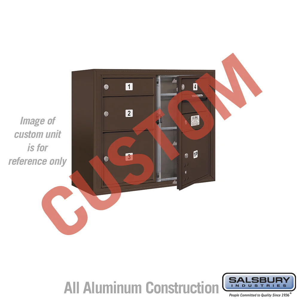 Surface Mounted 4C Horizontal Mailbox Unit - 6 Door High - Double Column - Bronze - Front Loading - USPS Access