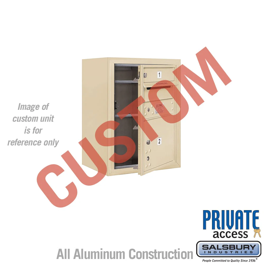 Surface Mounted 4C Horizontal Mailbox Unit - 6 Door High - Sandstone - Front Loading - Private Access