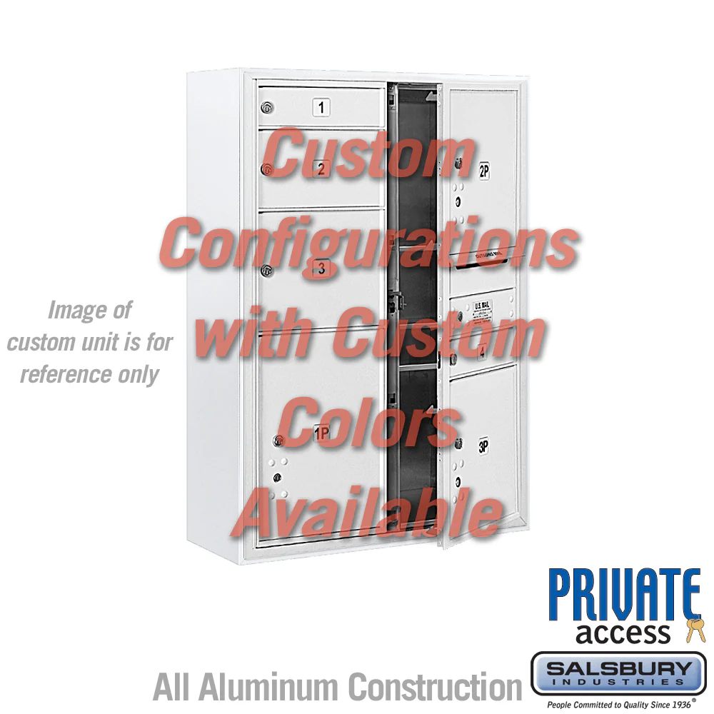 Surface Mounted 4C Horizontal Mailbox Unit - Double Column, 11 Door High, Front Loading