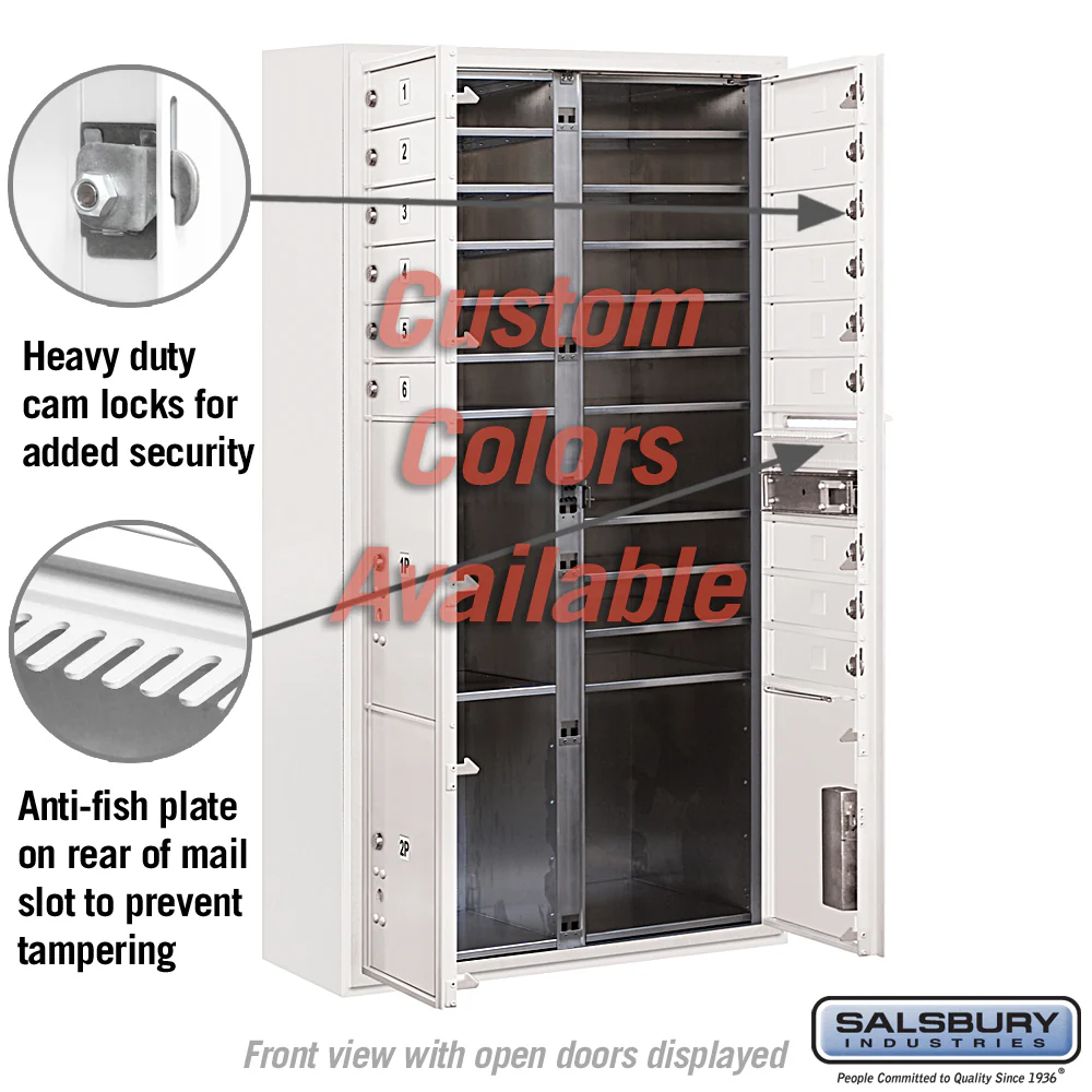 Surface Mounted 4C Horizontal Mailbox Unit - Double Column - 15 MB1 Doors - Custom Color - Front Loading - Private - Image 3