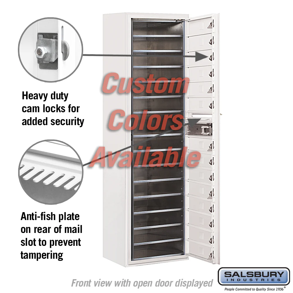Surface Mounted 4C Horizontal Mailbox Unit with 14 MB1 Doors, Custom Color, Front Loading, Private Access - Image 3
