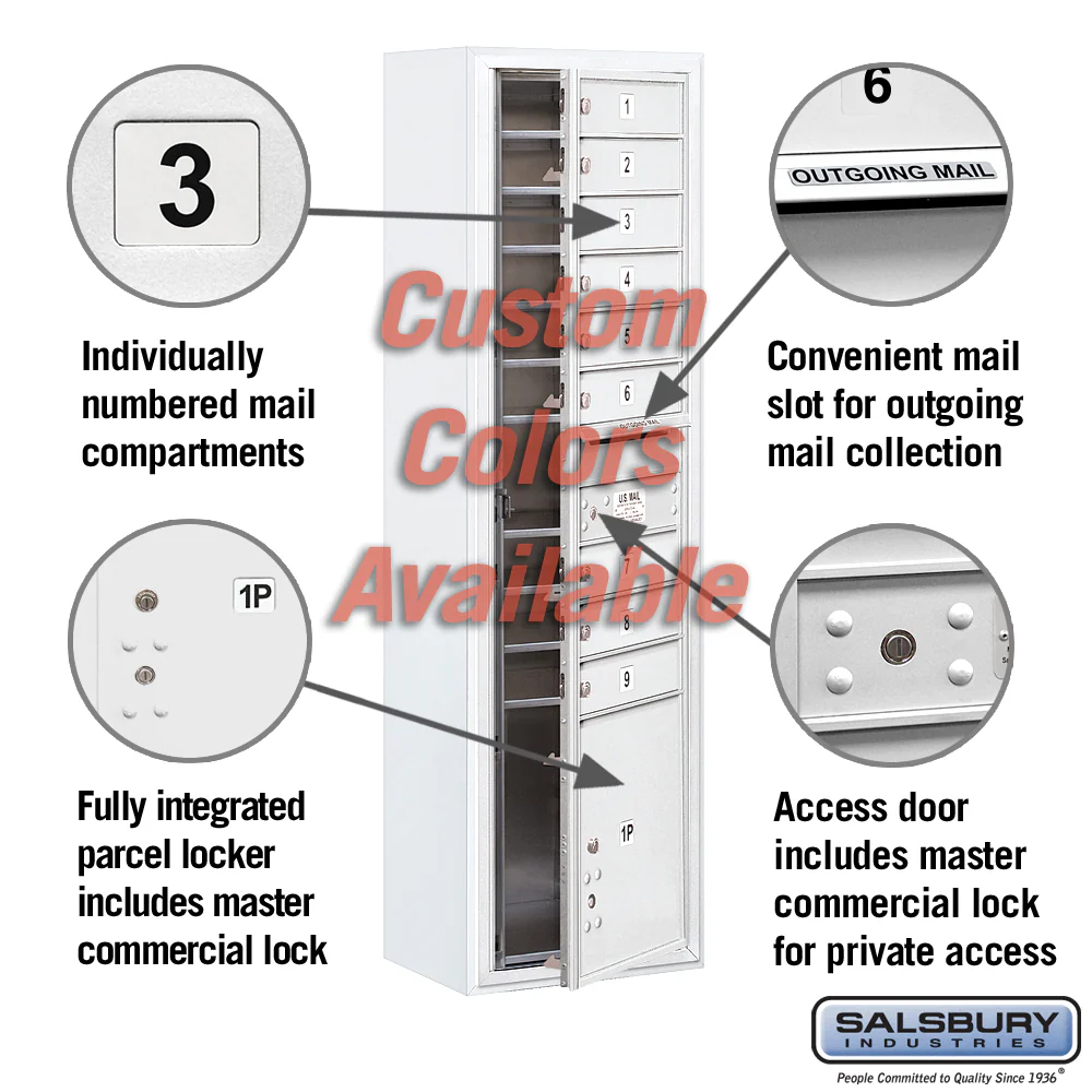 Surface Mounted 4C Horizontal Mailbox Unit with Custom Color and Private Access - Image 2