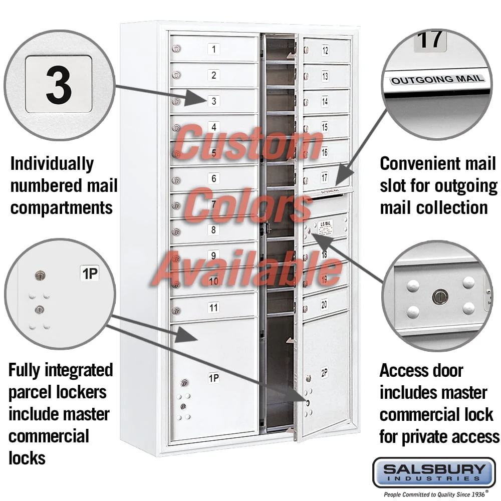 Surface Mounted 4C Horizontal Mailbox Unit with Customizable Options - Image 2
