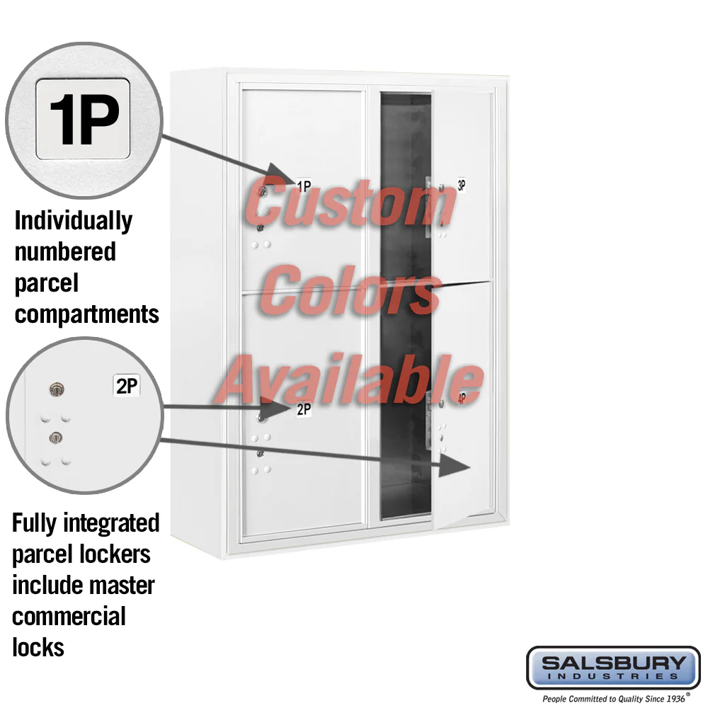 Surface Mounted 4C Horizontal Mailbox Unit with Parcel Locker - Double Column - Private Access - Image 2