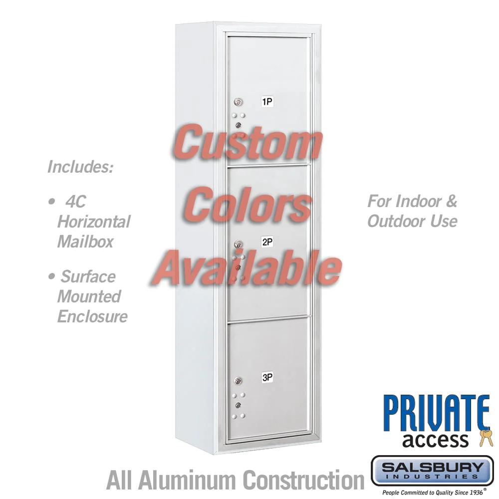 Surface Mounted 4C Parcel Locker with Custom Colors and Secure Access