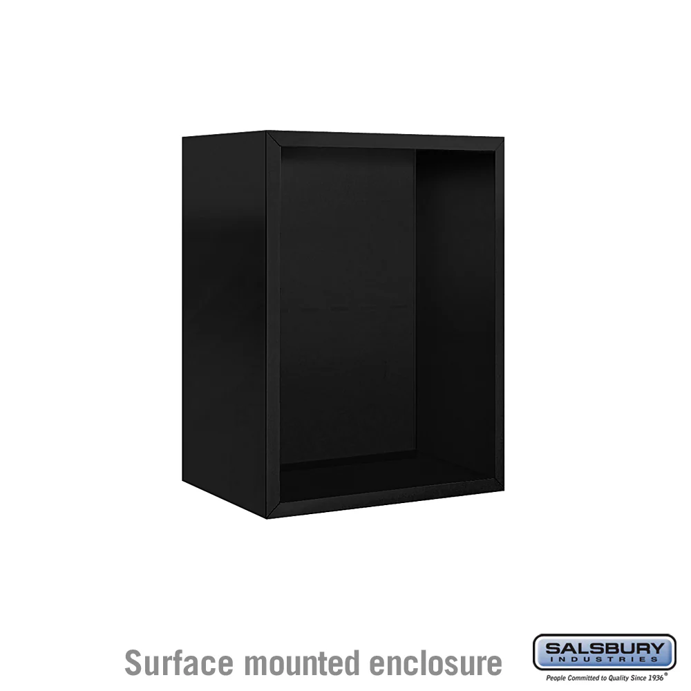 Surface Mounted Enclosure for 3706 Single Column Mailbox Unit - Black