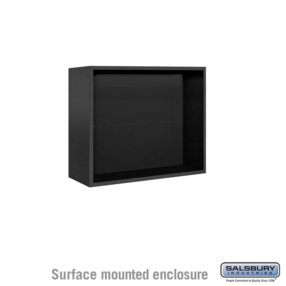 Surface Mounted Enclosure for Double Column Mailbox - Black