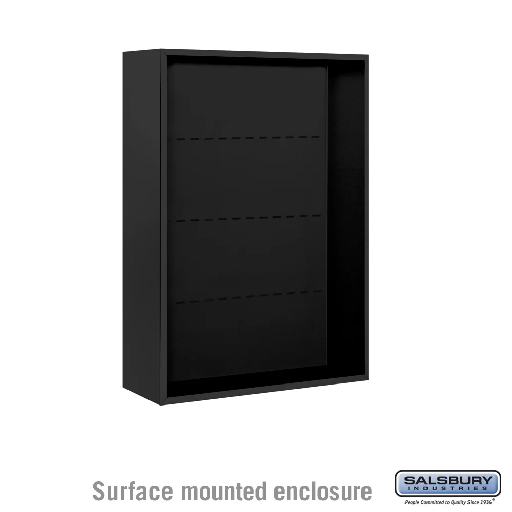 Surface Mounted Enclosure for Double Column Mailbox - Black - Image 3