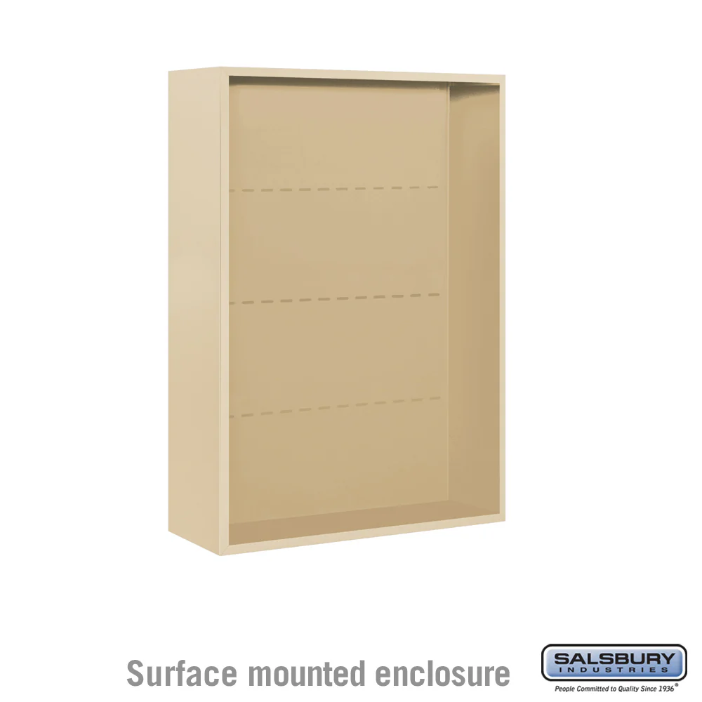 Surface Mounted Enclosure for Double Column Mailbox - Sandstone