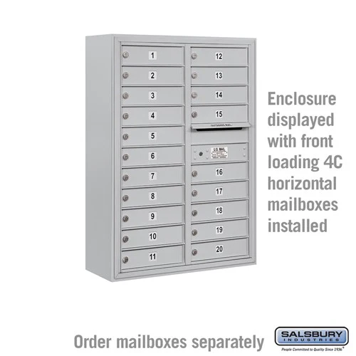 Surface Mounted Enclosure for Double Column Mailboxes - Aluminum - Image 2