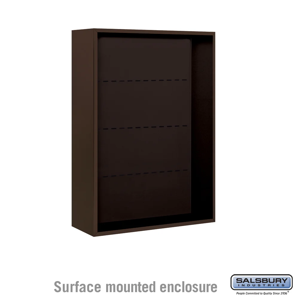 Surface Mounted Enclosure for Double Column Mailboxes - Bronze