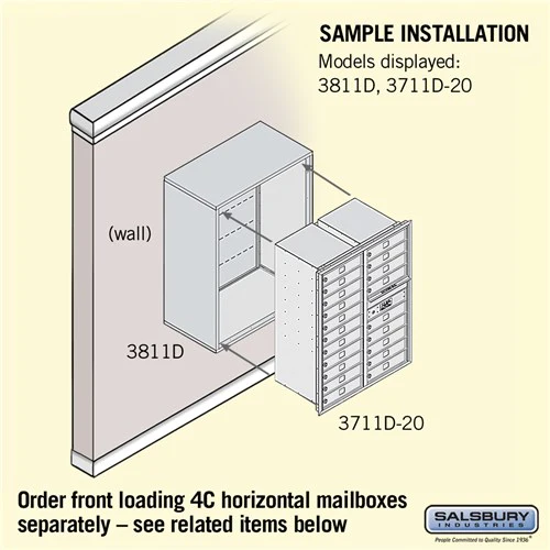 Surface Mounted Enclosure for Double Column Mailboxes - Bronze - Image 2