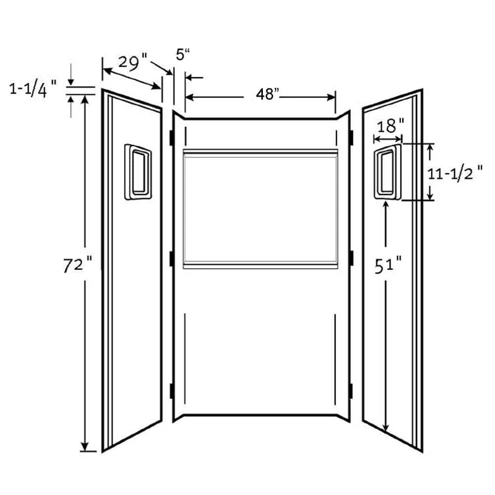 Swan 34 in. x 48 in. x 72 in. 3-Piece Direct-to-Stud Alcove Shower Surround in Bone - Image 5