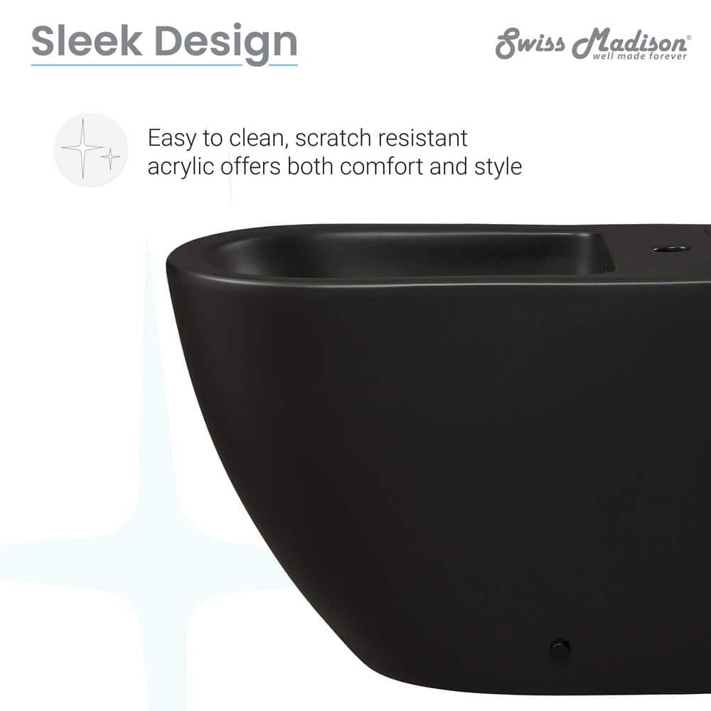 Swiss Madison St. Tropez Elongated Bidet in Matte Black - Image 5