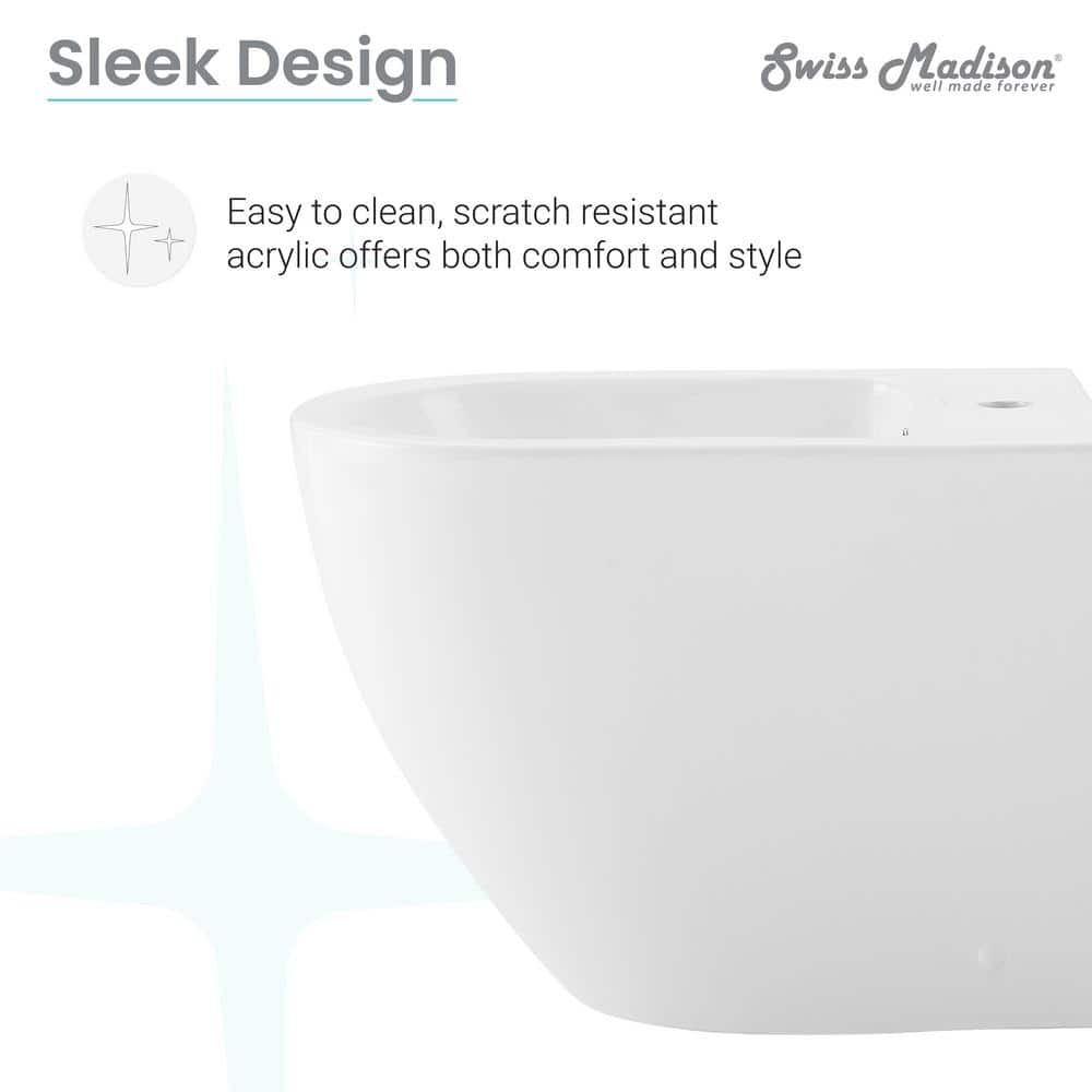 Swiss Madison St. Tropez Elongated Bidet in White - Sleek and Modern Ceramic Bathroom Fixture - Image 5