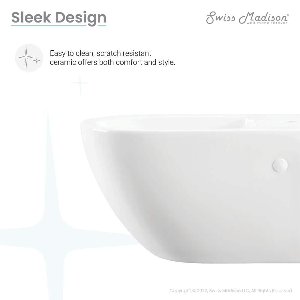 Swiss Madison St. Tropez Wall Hung Elongated Bidet in Glossy White - Image 10