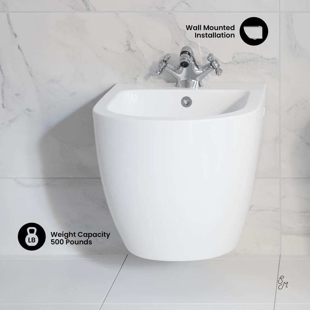 Swiss Madison St. Tropez Wall Hung Elongated Bidet in Glossy White - Image 3