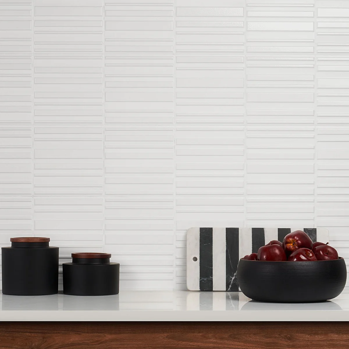 Sydney White 8x16 3D Mixed Finish Ceramic Wall Tile - Image 2