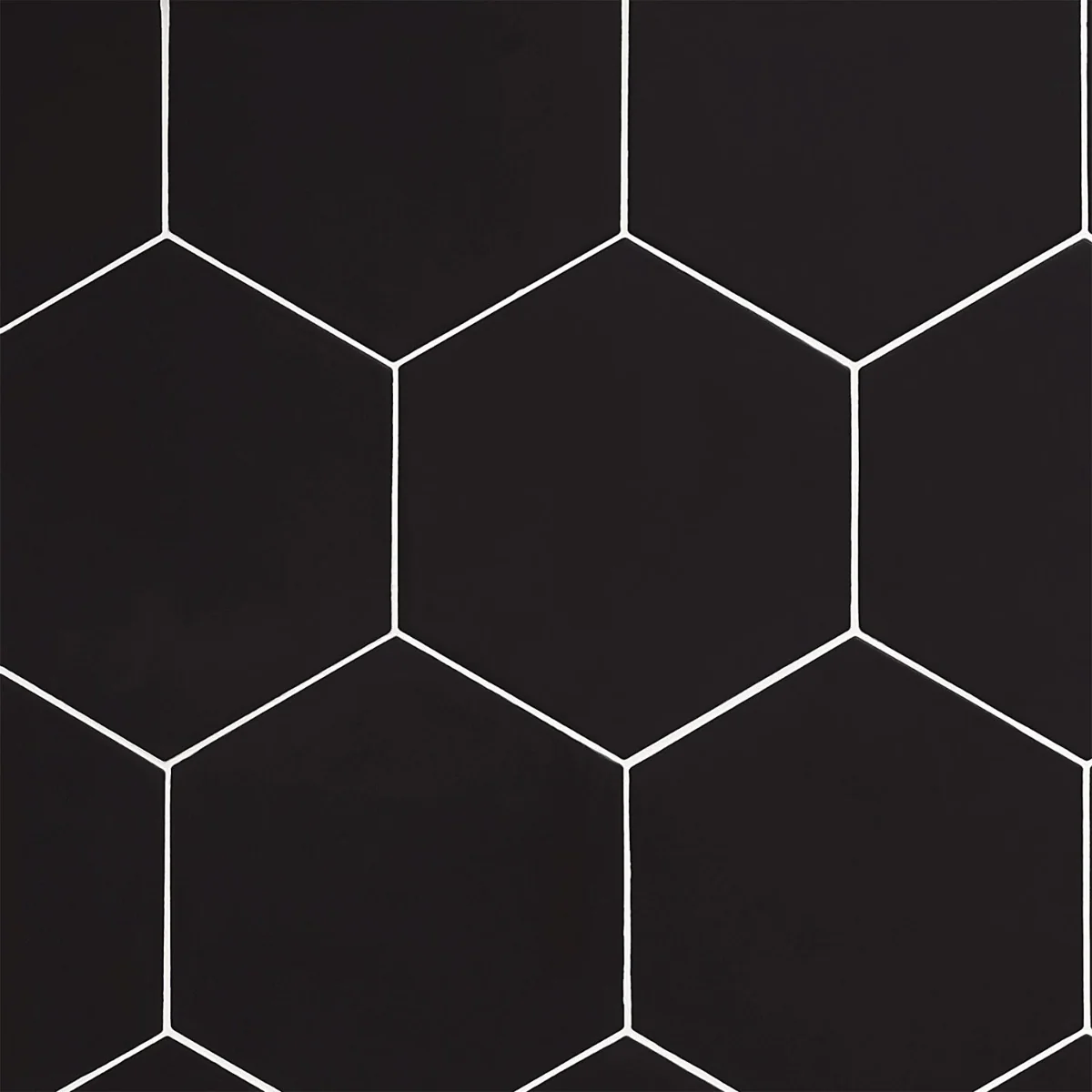 SymetroHex Black Matte Porcelain Tile - 10" Hexagon - Image 5