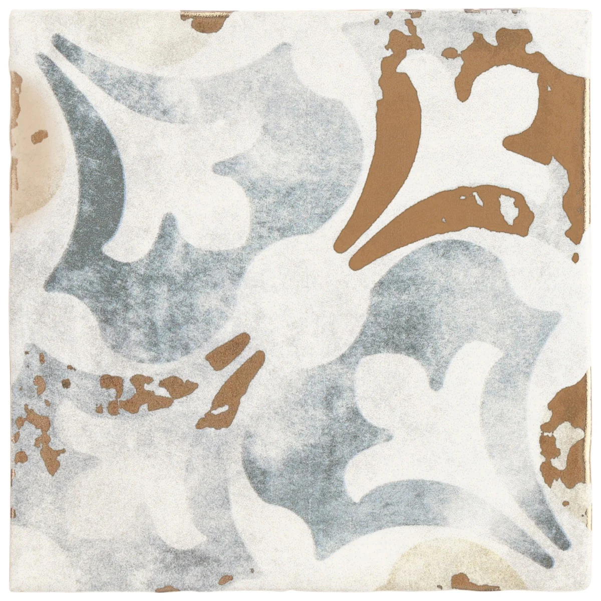 Talia Bossa Blue Gray Ceramic Tile with Gold Accents, 5x5 Matte Finish - Image 7